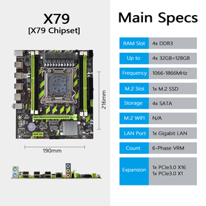 Nuovo Kit scheda madre X79 per postazione di lavoro per PC Desktop Set Combo Intel Xeon E5 2697 V2 CPU con <span class=keywords><strong>DDR3</strong></span> ECC nuovo prodotto X79 scheda madre - Product Image 3