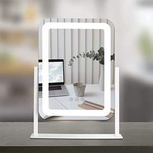 <span class=keywords><strong>Espejo</strong></span> de Vanidad LED Personalizado con Luz, Estilo Circular, Rotación de 360 Grados, para Tocador o Mesa de Maquillaje Compacta - Product Image 3