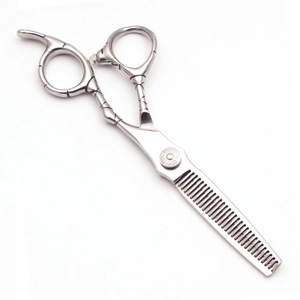 Ciseaux de coiffure en acier inoxydable, ciseaux de barbier, poignée ergonomique, outil de toilettage de salon, logo personnalisé disponible - Product Image 3