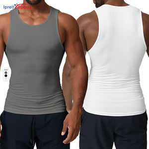 Vente en gros Débardeurs d'entraînement personnalisés pour hommes Vêtements de sport de fitness Baselayer Outwork Gilet côtelé sans manches Singulet pour hommes Stringers - Product Image 1