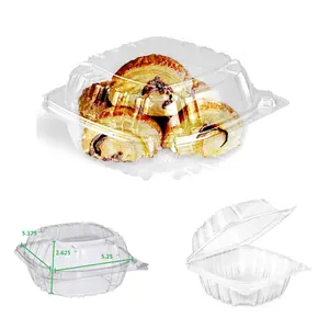 most Popular 5*5 take-out square clear plastic hinged loaf ops food/salad packaging container