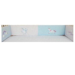 100% algodón pesado bordado poco unicornio Rosa nuevo diseño <span class=keywords><strong>cuna</strong></span> ropa de cama conjunto - Product Image 4