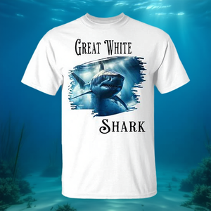 T-shirt Great White Shark, design océanique, vêtements pour hommes - Product Image 3