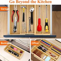 Caja Organizadora de Cubiertos para Cajón de Cocina, Multifuncional, Retráctil, con Divisores Extraíbles, Personalizable de Fábrica, Venta Caliente