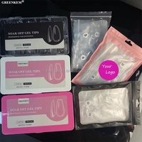 Tips de Gel para Uñas de Marca Privada, Uñas Postizas XL Cuadradas, Ataúd y Almendra, Puntas de Gel X para Presionar, Cubierta Completa Transparente, Puntas de Uñas de Gel Suave