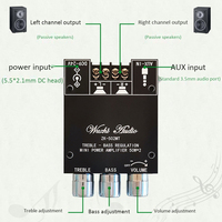 ZK-502MT BT 5.0 carte amplificateur de caisson de basses 2.0 canaux carte amplificateur Audio stéréo haute puissance 2x50w amplificateur de basses