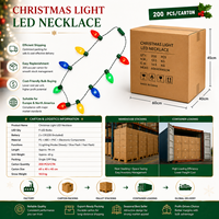 Collier lumineux LED de Noël de 94 cm, 9 lumières, à piles, clignotant, idéal pour les fêtes, événements, cadeaux de détail