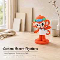 Figurine de mascotte singe en PVC personnalisée, ornement de tableau de bord de voiture, OEM ODM, vente en gros directe d'usine, fournisseur de cadeaux, finition peinte