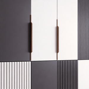 Armoire moderne <span class=keywords><strong>en</strong></span> bois <span class=keywords><strong>noir</strong></span> <span class=keywords><strong>et</strong></span> <span class=keywords><strong>blanc</strong></span> avec portes à panneaux plats <span class=keywords><strong>et</strong></span> poignées métalliques, 4 tiroirs, meuble de chambre à coucher gain de place - Product Image 5