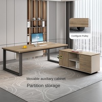 Ensemble complet de bureau de direction modulaire en bois, style simple et moderne, luxe léger, table et chaise de patron
