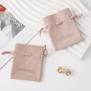 Màu hồng thời trang dày mới phong cách da lộn vòng Bông tai Pouch Túi - Product Image 5