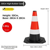 Tige de connexion télescopique en caoutchouc PVC pour cône de signalisation routière, réfléchissante rouge et blanche, pour avertissement de sécurité routière, montage au sol, sans son
