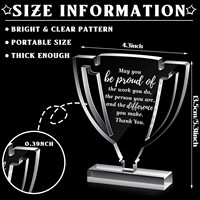 Plaques de trophée de récompense de bouclier de cristal acrylique de verre clair transparent personnalisé pour des cadeaux de Souvenirs d'anniversaire