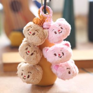 Mini ba Kem Gấu bông sang trọng <span class=keywords><strong>Keychain</strong></span> gấu bông búp bê túi Mặt dây chuyền Thú nhồi bông peluche đồ chơi bơ Gấu đầu móc chìa khóa - Product Image 3