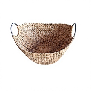 99 Gold Data Luna Natural Woven Water Hyacinth Eco-Friendly Modern Multifunction Storage <b>Basket</b> Handmade <b>Rectangular</b> Tray for - Product Image 1