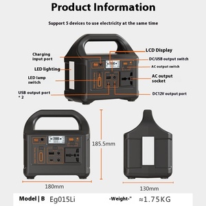 Portable 200W <b>Mobile</b> Energy Storage Power Generator Pure Sine Wave for Camping Vehicles Home <b>Solar</b> Solution MPPT Controller UPS - Product Image 4