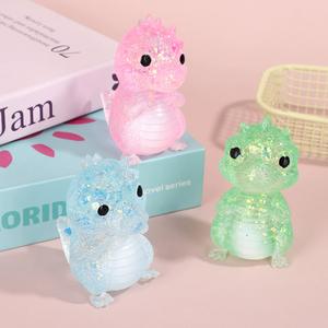 Nouvelle poupée anti-stress en TPR, dinosaure amusant à presser, avec paillettes, en forme de dessin animé, jouet amusant pour enfants pour déstresser - Product Image 2