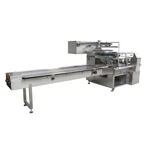 Factory custom pillow packaging machine is widely used in bread, egg yolk pie and other multi-functional packaging machinery