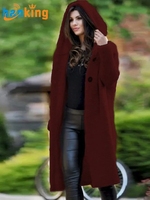 Nouveau cardigan à capuche boutonné pour femme, cardigan décontracté à manches longues pour l'automne et l'hiver J0042