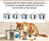 Filtre de remplacement pour fontaine à eau pour chat HYRA avec 9 filtres et 9 éponges |   Ensemble de 18 pièces, compatible avec ATMZIQXR