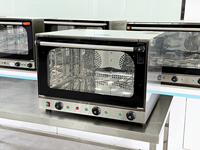 Four à convection commercial pour boulangerie avec 4 plateaux, en acier inoxydable, pour la cuisson de pizzas, de pâtisseries, pour restaurants, utilisation en cuisine professionnelle