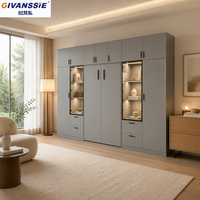 Lit Murphy en bois moderne avec fonction canapé-lit, armoire pliable et espace de rangement, design gain de place pour chambre à coucher et petits espaces domestiques