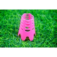 Tees de golf en plastique creux flexibles - Tees d'entraînement roses pour le golf en intérieur et en extérieur