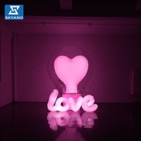 Modèle de bulbe gonflable personnalisé avec slogans en lettres pour la Saint-Valentin en plein air, activités Qixi, décoration romantique