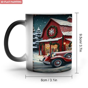 Ceramic Heat Color Changing Magic Mug 11oz Frosted Black <b>Desk</b> Drink Cup For <b>Study</b> Room - Product Image 1