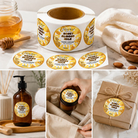 Étiquettes personnalisées en feuille d'or pour pots de crème pour les mains - Rouleaux d'autocollants en papier d'art à marquage à chaud pour pots cosmétiques et de soins de la peau (durables et imperméables)