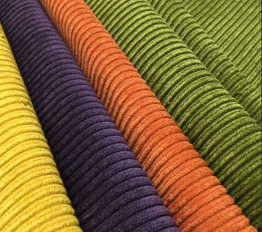 Tela de pana para chaqueta y sofá, diferentes tipos de tela de poliéster y nailon, 7,5 wale /8 wale