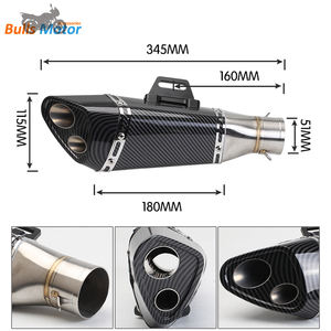 Bulls moteur modifié échappement Double sortie moto silencieux d'échappement <span class=keywords><strong>course</strong></span> évasion universel Knalpot Auspuff - Product Image 5