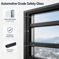 Fenêtre à battant en aluminium à rupture de pont thermique minimaliste, cadre fin de 20 mm pour maison, villa, appartement, balcon et projets commerciaux