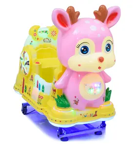 2022 New Pink Deer Kids Coin Shake Truck Casa Indoor Supermercado Comercial Kids Swing Machine