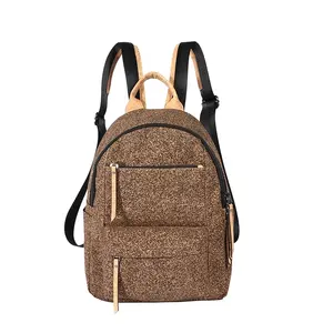BSCI Factory Recycle coffee grounds Backpack Waterproof eco-friendly coffee grounds cork backpack for women