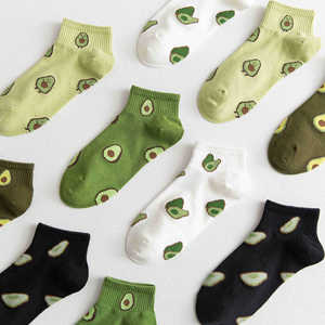 100% coton femmes été cheville chaussettes courtes mignon Floral <span class=keywords><strong>avocat</strong></span> imprimé respirant et anti-dérapant tricoté Techniques - Product Image 1