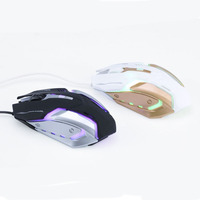 Souris de jeu optique filaire silencieuse USB ergonomique 4000 DPI pour PC ordinateur portable, plaque métallique, 4 couleurs LED, souris de jeu professionnelle