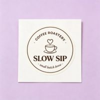 Etiquetas Adhesivas Personalizadas con Logotipo Impreso para Bebidas de Café, Etiquetas de Embalaje con Reverso Mate de Lujo