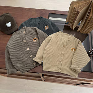 Suéteres de bebé de nuevo estilo coreano para niños, cárdigan de punto de primavera y otoño, chaqueta versátil con botones, Tops cálidos informales para niños - Product Image 1