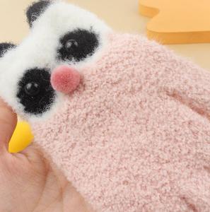 2025 New Slouch <strong>Glove</strong> Adult Ladies Cute Cartoon Animal Lesser <strong>Panda</strong> Raccoon Plush Fluffy Knitting Green Pink Blue Mittens <strong>Gloves</strong> - Product Image 6