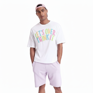 Vêtements de rue décontractés pour hommes T-Shirt blanc à la mode à la mode impression 3D bouffante Logo personnalisé sérigraphié Jersey léger 180 grammes - Product Image 1