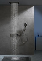 Ensemble de douche de luxe pour plafond, 3 modes, pomme de douche encastrée à effet pluie, 400*400 mm, système de robinetterie thermostatique