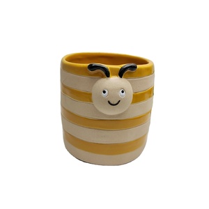 Maceta de cerámica para suculentas, decoración nórdica para el hogar, <span class=keywords><strong>abeja</strong></span>, orquídea, dorada, hecha a mano, barata, venta al por mayor - Product Image 2