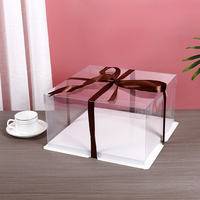 Boîte d'emballage pliable écologique en PET, durable et réutilisable, pour l'affichage de gâteaux et desserts