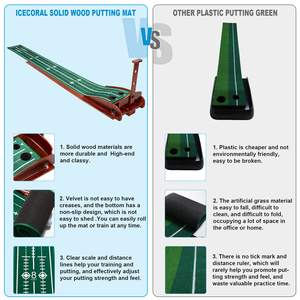 ऑटो बॉल रिटर्न सिस्टम के साथ वुड वेलवेट गोल्फ पुटिंग ग्रीन मैट मिनी गोल्फ गेम प्रैक्टिस उपकरण इनडोर आउटडोर उपयोग - Product Image 5