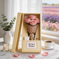 Boîte à fleurs en carton pour la fête des mères, vente en gros, nouveau design, arrangement rectangulaire, boîte cadeau pour fleurs « Je t'aime maman », emballage