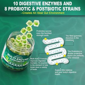 Gomitas de Fibra Sin Azúcar, Suplementos de Enzimas Digestivas Múltiples, Probióticos y Prebióticos, Gomitas Rellenas con Mezcla de Fibra - Product Image 3