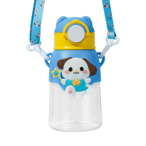 नए बच्चों के प्लास्टिक कप बड़ी क्षमता मज़ा गुड़िया कार्टून पोर्टेबल पुआल कप बोतल ताला उछाल छात्र कप पेट - Product Image 1