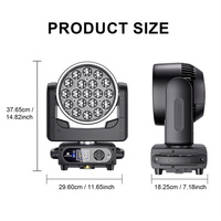 Projecteur de scène à tête mobile 19x20W RGBLAC à pixels individuels avec zoom, contrôle intelligent par application et DMX, CRI élevé 88, pour théâtre, studio et DJ