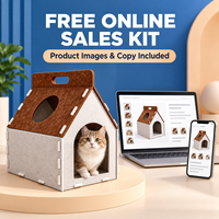 Niche pour chat en feutre, lit pour chat, grotte triangulaire pour chat, nid douillet pour animaux de compagnie, abri intérieur pour animaux de compagnie, détachable, lavable, vente en gros
